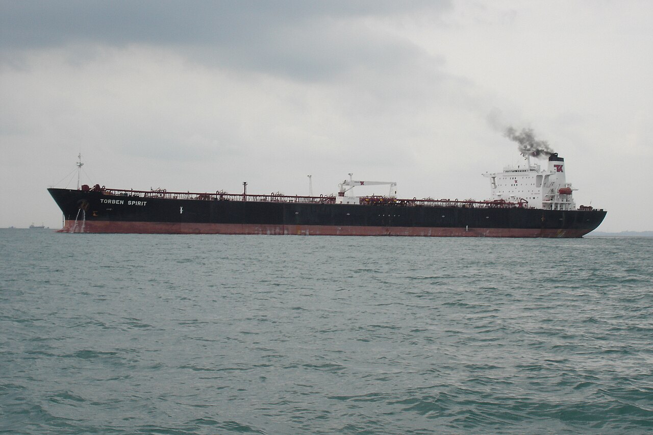 The petroleum tanker Torben Spirit at Singapore’s outer anchorage.